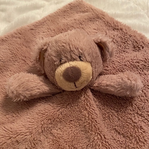 Kelly Toys Teddy Bear Brown Plush Baby Security Blanket Lovey with Rattle Head - Picture 3 of 4